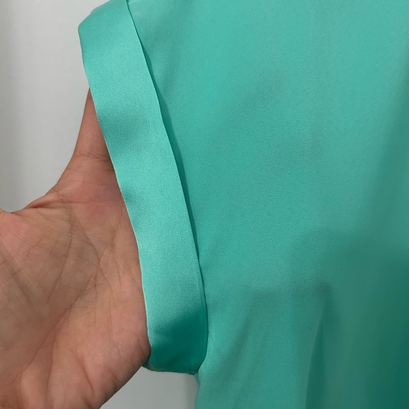 Express Teal V-Neck Blouse - Picture 7 of 8